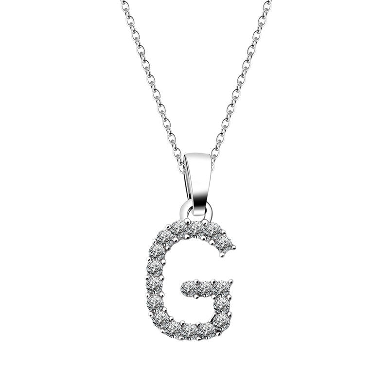 Zirconia letter necklace