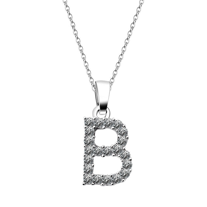Zirconia letter necklace