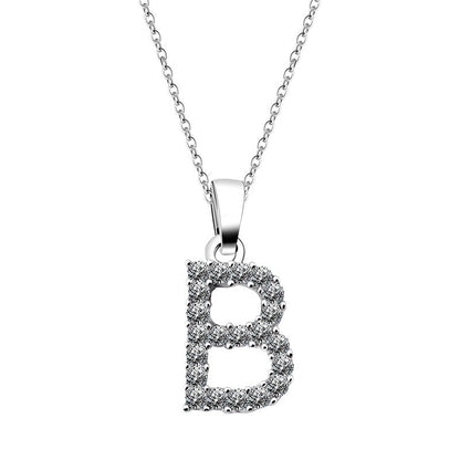 Zirconia letter necklace