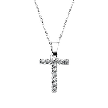 Zirconia letter necklace