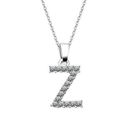 Zirconia letter necklace