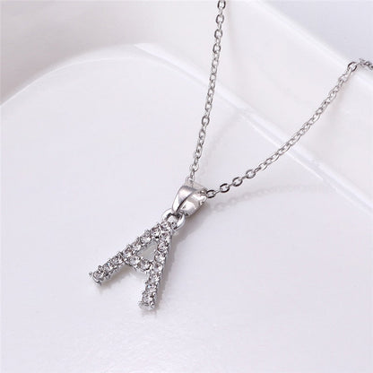 Zirconia letter necklace
