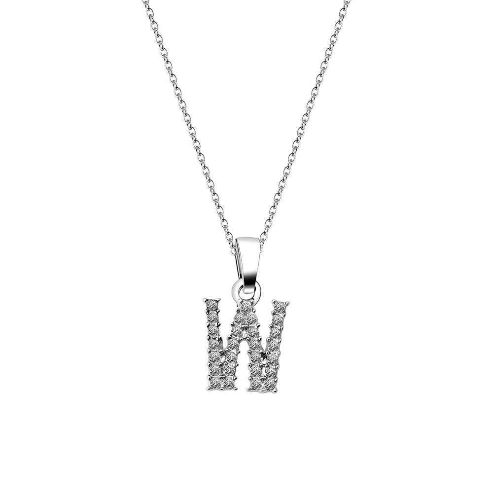 Zirconia letter necklace