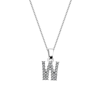 Zirconia letter necklace