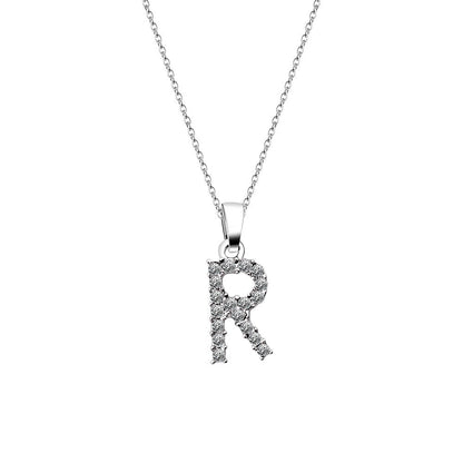 Zirconia letter necklace