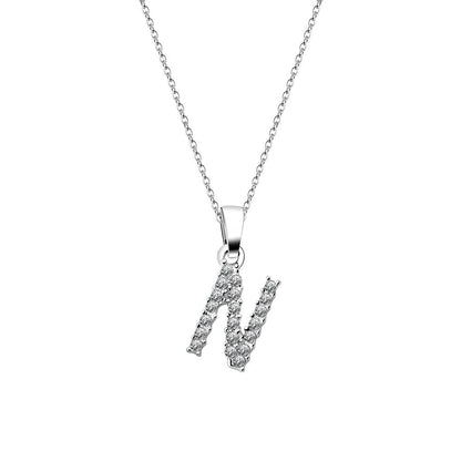 Zirconia letter necklace