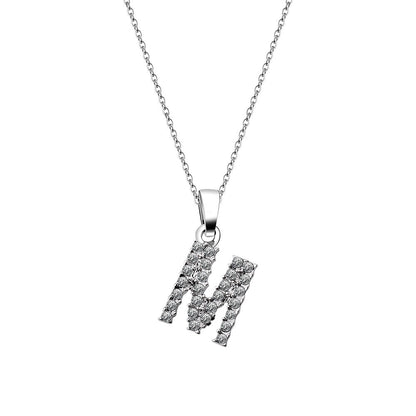 Zirconia letter necklace
