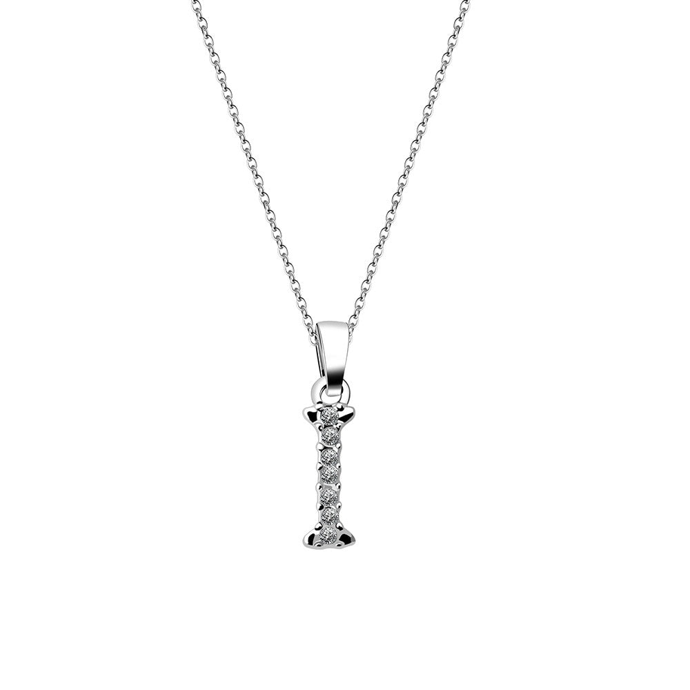 Zirconia letter necklace