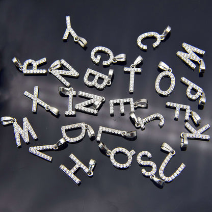 Zirconia letter necklace