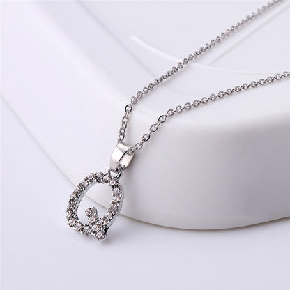 Zirconia letter necklace