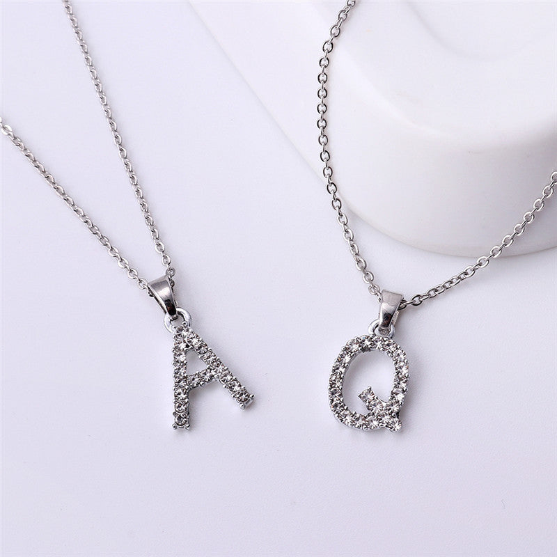 Zirconia letter necklace