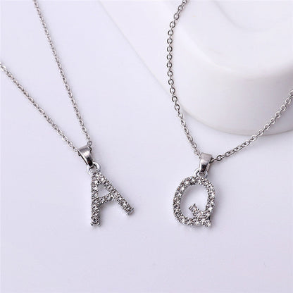 Zirconia letter necklace