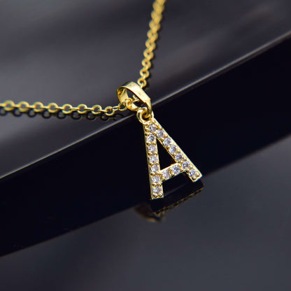 Zirconia letter necklace