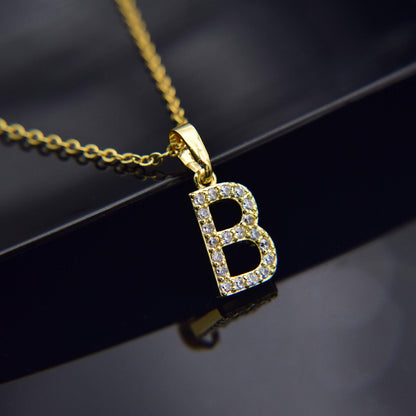 Zirconia letter necklace