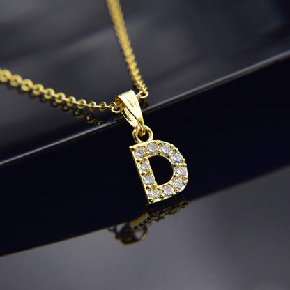 Zirconia letter necklace