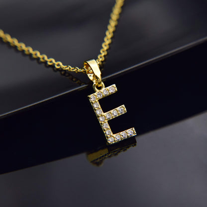 Zirconia letter necklace
