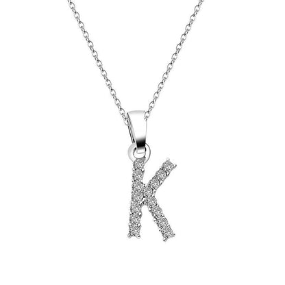 Zirconia letter necklace