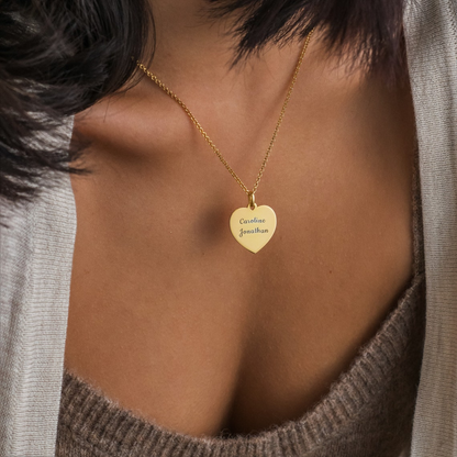 Heart necklace with personalized engraving