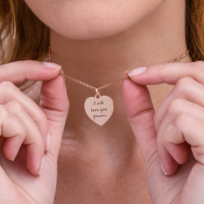 Heart necklace with personalized engraving
