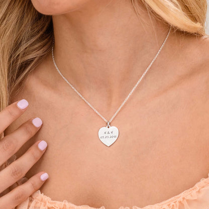 Heart necklace with personalized engraving